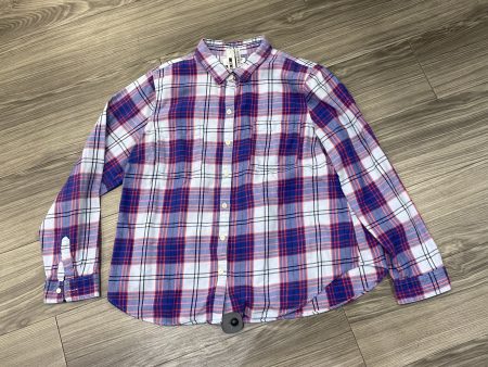 Top Long Sleeve By Old Navy In Plaid Pattern, Size: Xl Sale