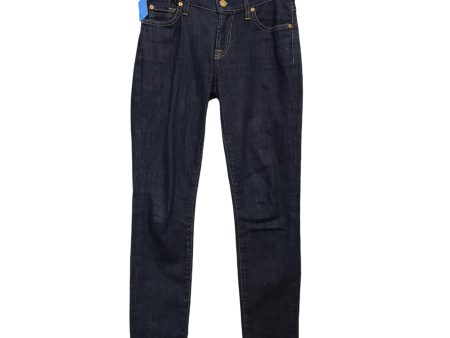 Jeans Skinny By 7 For All Mankind In Blue Denim, Size:2 Hot on Sale