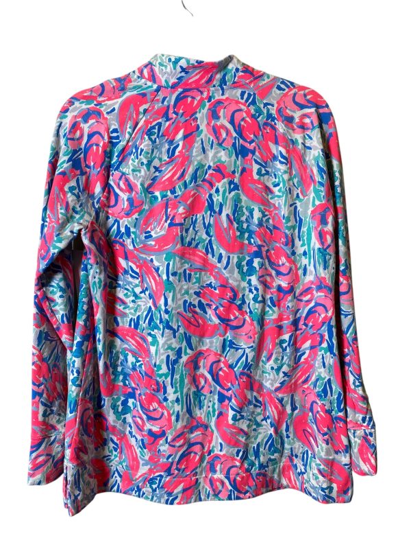 Athletic Top Long Sleeve Collar By Lilly Pulitzer In Black & Pink, Size: M For Cheap