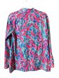 Athletic Top Long Sleeve Collar By Lilly Pulitzer In Black & Pink, Size: M For Cheap