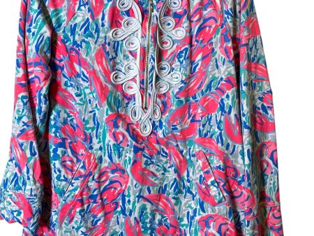 Athletic Top Long Sleeve Collar By Lilly Pulitzer In Black & Pink, Size: M For Cheap