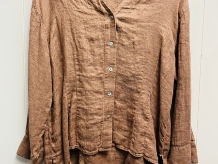 Top Long Sleeve By Tianello In Brown, Size: Xl Cheap