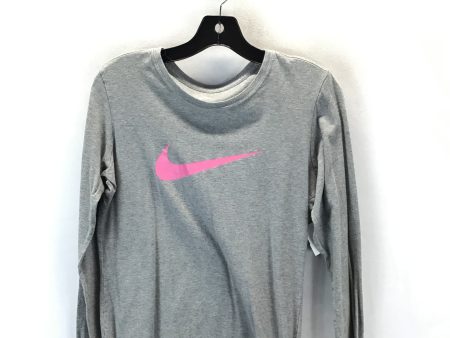 Athletic Top Long Sleeve Crewneck By Nike In Grey, Size: L Hot on Sale