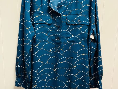 Top Long Sleeve By Ann Taylor In Teal, Size: Xxl on Sale