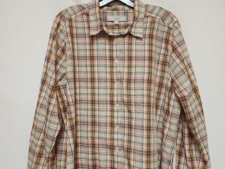 Top Long Sleeve By Loft In Plaid Pattern, Size: Xl Online