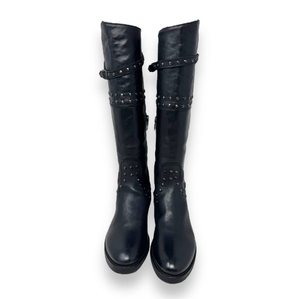 Made In Italy Studded Tall Riding Boots By Laura Bellariva In Black, Size: 5 Online Hot Sale