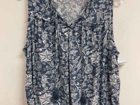 Top Sleeveless By Angels In Blue & White, Size: Xl Online