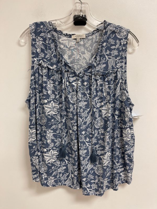 Top Sleeveless By Angels In Blue & White, Size: Xl Online