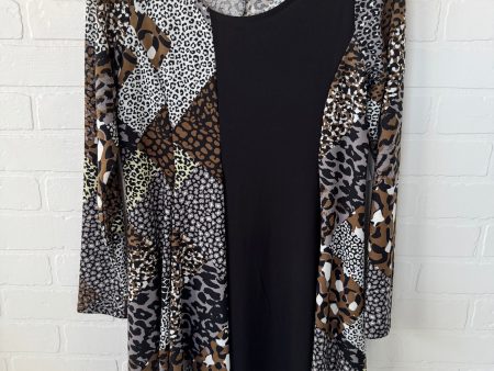 Tunic Long Sleeve By Attitudes In Black & Brown, Size: Xs Cheap