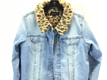 Jacket Denim By Clothes Mentor In Leopard Print, Size: Xl For Sale