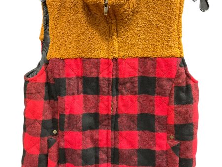 Vest Faux Fur & Sherpa By Maurices In Black & Red, Size: L Cheap