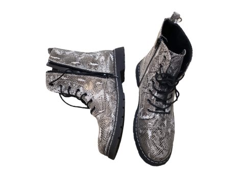 Boots Combat By Arizona In Snakeskin Print, Size: 10 Online Hot Sale