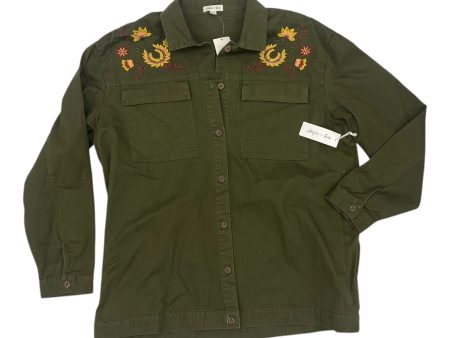 Jacket Shirt By Clothes Mentor In Green, Size:Xl Hot on Sale