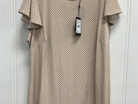 Top Short Sleeve By Adrianna Papell In Tan, Size: 2x Fashion