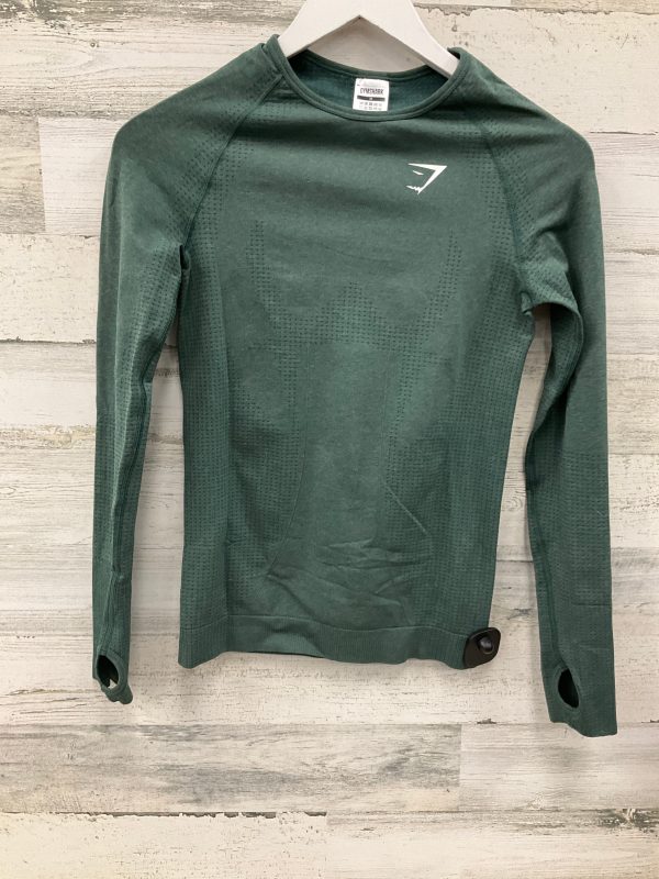 Athletic Top Long Sleeve Crewneck By Gym Shark In Green, Size: M Online