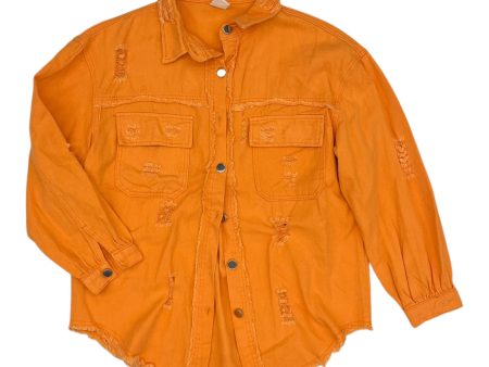 Jacket Denim By Clothes Mentor In Orange Denim, Size:S Sale