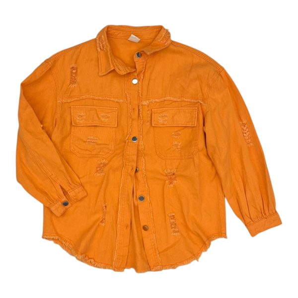 Jacket Denim By Clothes Mentor In Orange Denim, Size:S Sale