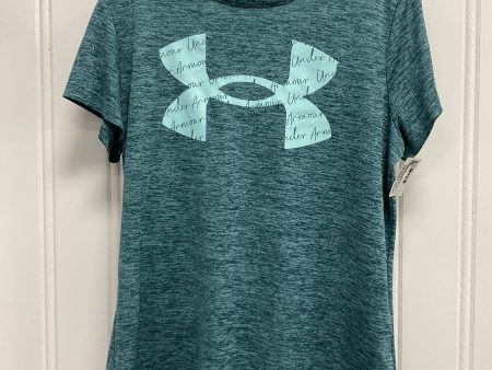 Athletic Top Short Sleeve By Under Armour In Aqua, Size: L Supply