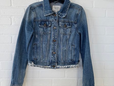 Jacket Denim By American Eagle In Blue Denim, Size: M For Cheap