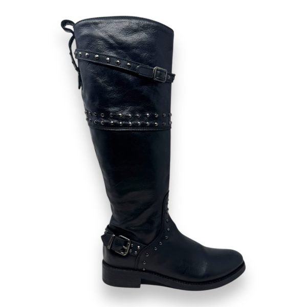 Made In Italy Studded Tall Riding Boots By Laura Bellariva In Black, Size: 5 Online Hot Sale