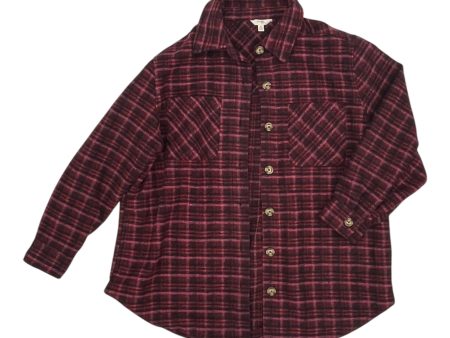 Jacket Shirt By Terra & Sky In Purple & Red, Size:Xl Discount