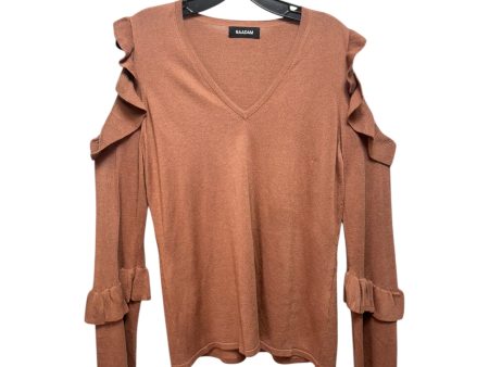 Daphnis Liquid Silk Cashmere V-Neck Open Sleeve Pullover By Nadaam In Mauve, Size: L For Sale