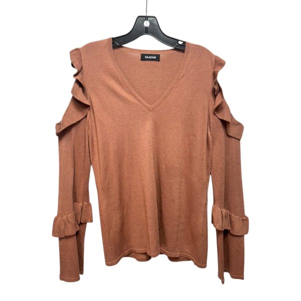 Daphnis Liquid Silk Cashmere V-Neck Open Sleeve Pullover By Nadaam In Mauve, Size: L For Sale