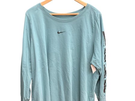 Athletic Top Long Sleeve Collar By Nike Apparel In Teal, Size: 3x on Sale