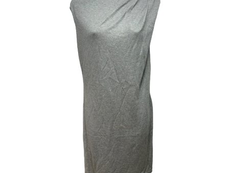 Asymmetrical Silk Knit Shift Dress Designer By All Saints In Grey, Size: 4 Fashion