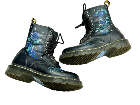 Boots Combat By Dr Martens In Black & Blue, Size: 6 For Cheap