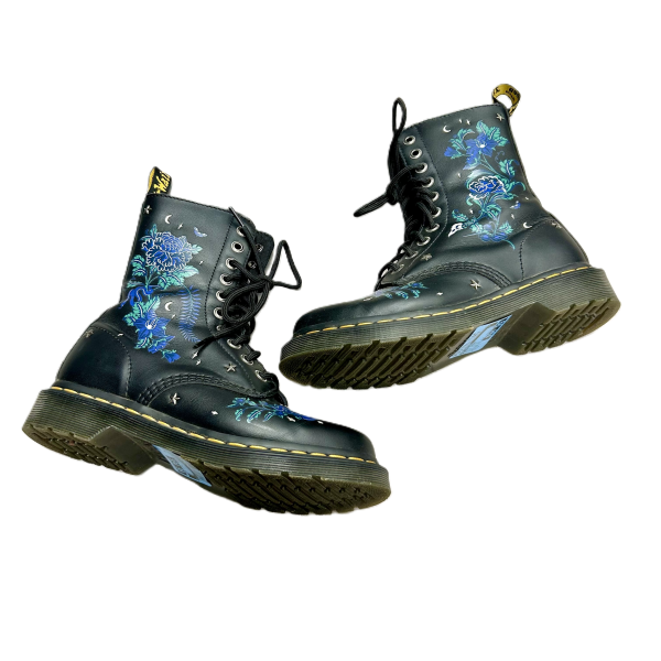 Boots Combat By Dr Martens In Black & Blue, Size: 6 For Cheap